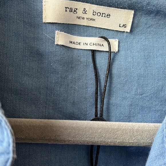 Rag & Bone Tie Shirt Indigo Large NWT - Picture 4 of 7
